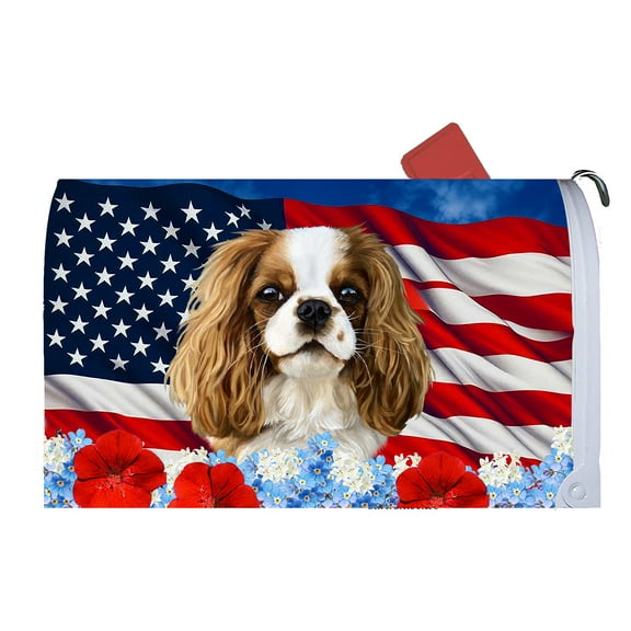 Cavalier King Charles Blenheim - Best of Breed Patriotic Dog Breed Mail Box Cover