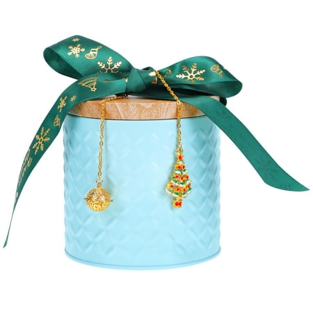

1Pc Festival Tinplate Candy Jar Christmas Eve Present Box Decorative Tea Can
