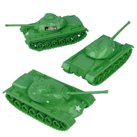 TimMee Toy Tanks for Plastic Army Men – Green WW2 3pc – Made in USA