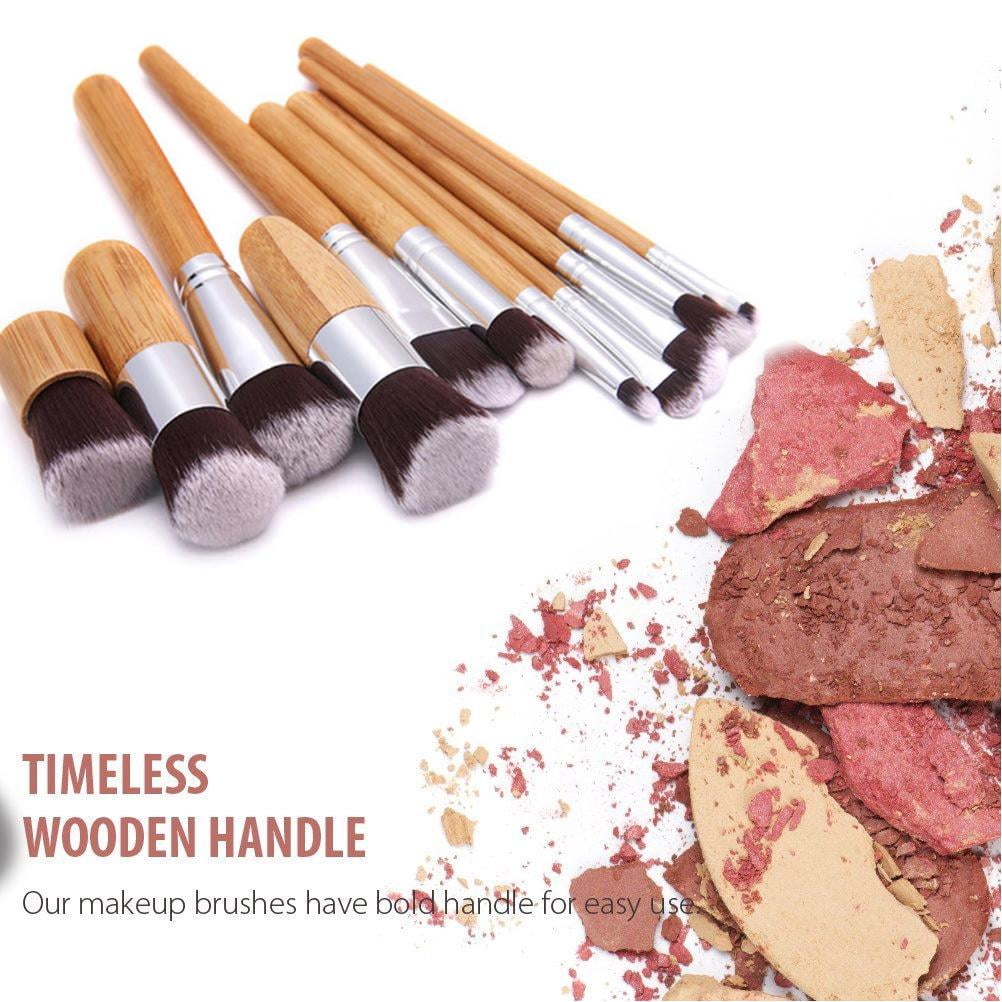 Makeup Brush Makeup Brush Natural Bamboo Make Up Brushes Set Soft Powder Cream Cosmetics Brushes Kit