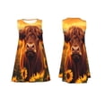 thumbnail image 7 of Yiaed Vintage Sunflower Cow A Print Women's Sleeveless Dress, Loose Fit Summer Dress, Casual Sleeveless Dress for Women, 7 of 7