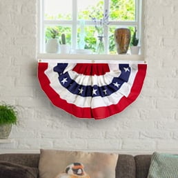 1.5x3ft Printed Polycotton Betsy Flags Mini Fan Flag, Stars and Stripes Bunting
