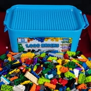 Brick Loot 1,000 Brick Building Blocks - STEM Toy Bricks in Storage Bin - Multicolor - Compatible with Major Brands