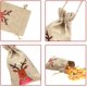 thumbnail image 4 of Bolsos de arpillera navideños, regalo de Navidad con cordón de arpillera de lino, 4 of 5