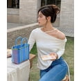 thumbnail image 2 of Handwoven Tote Bag for Women Straw Hobo Purse PVC Summer Beach Bag Rattan Woven Cute Shopping Handbag Color Block, 2 of 9