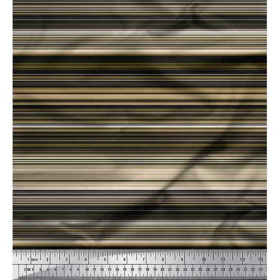 Soimoi Cotton Voile Fabric Horizontal Stripe Printed Fabric 1 Yard 42 Inch Wide