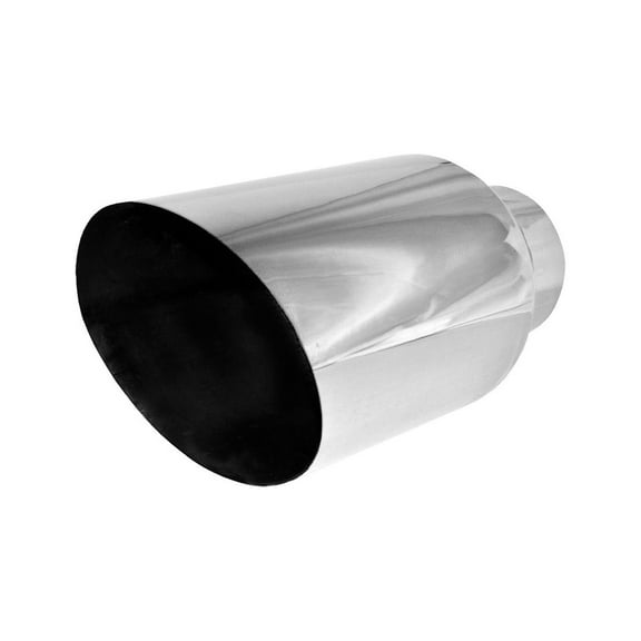 508015AC Polished Stainless Exhaust Tip Angle Cut Weld On 5" IN 8" Out  15" L
