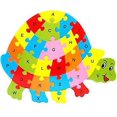 thumbnail image 1 of Colorful Wooden Jigsaw Puzzle Lianshi Alphabet Jigsaw Puzzle 26 English Letters Spell Children's Toys Turtle Puzzle, 1 of 2