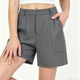 thumbnail image 5 of hoksml Women's Chino Shorts - Mid Rise Button Closure with Large Pockets, Casual Everyday Shorts, 5 of 6