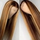 thumbnail image 1 of Peluca de pelo largo y liso, peluca recta para mujer, peluca recta para mujer, peluca marrón degradado dorado de moda, parte superior de la línea, 1 of 7