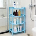 thumbnail image 5 of Four Layer Bathroom Storage Rack Multi Tier Organizer for Countertop Shower and Kitchen Shelves(Blue), 5 of 6