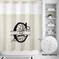 thumbnail image 2 of No Hook Shower Curtain, Letter C Shower Curtains for Bathroom with See Through Top Window, Monogram Words Waterproof & Washable Bath Curtain Long 72"x78", 2 of 9