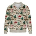 thumbnail image 5 of KeShDi Mens Winter Coats Men's Christmas Print Warm Christmas Full Zip Cardigan Long Sleeve Hoodless Casual Coat Beige L, 5 of 5