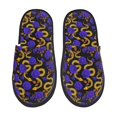 thumbnail image 1 of Balery Golden Snake And Purple Rose Pantuflas de Casa de Felpa Silenciosas con Diseño Estampado, Zapatillas Cómodas Antideslizantes de Algodón para Interior-Medium, 1 of 8