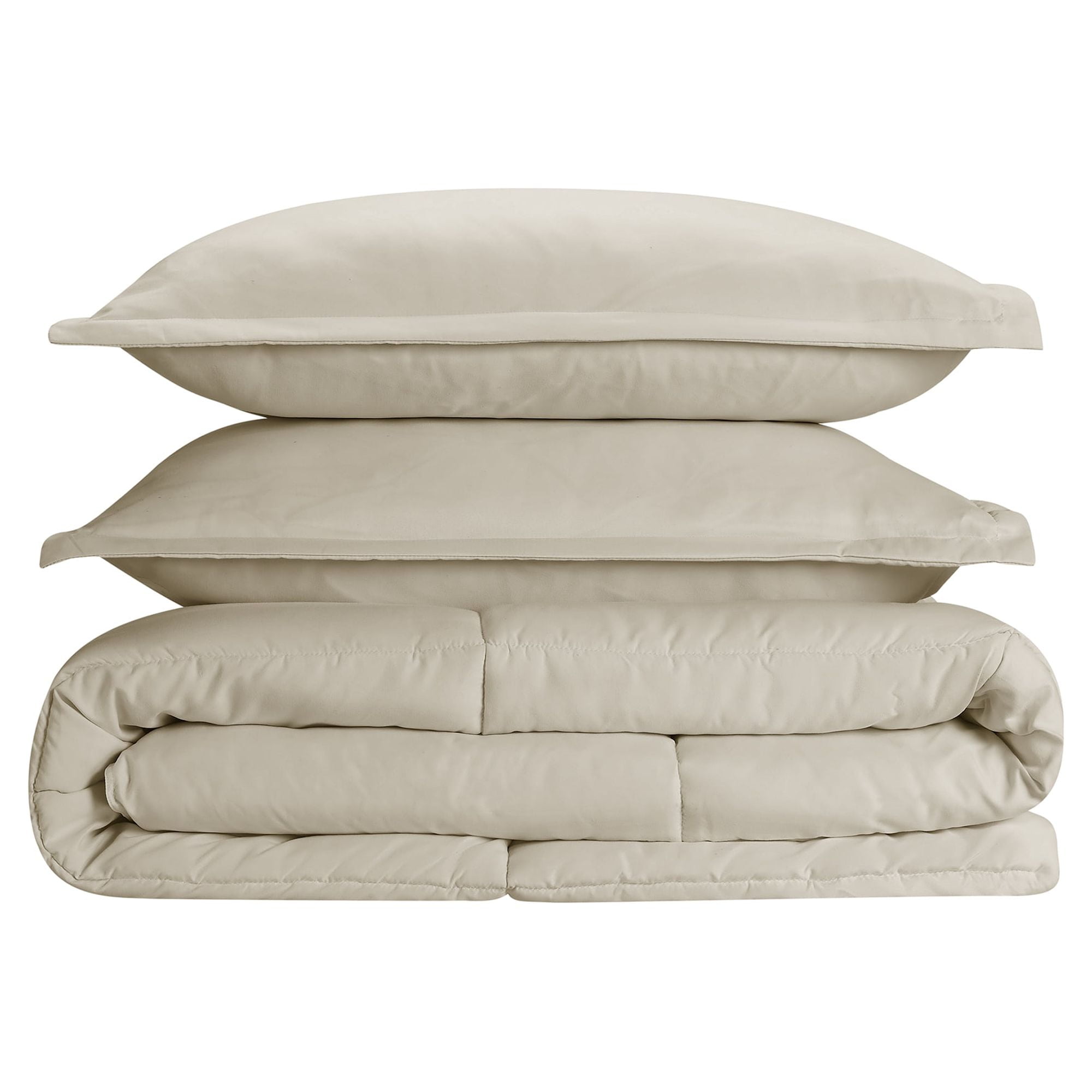 Serta Simply 3-Piece Clean Antimicrobial Khaki Beige Comforter Set, King