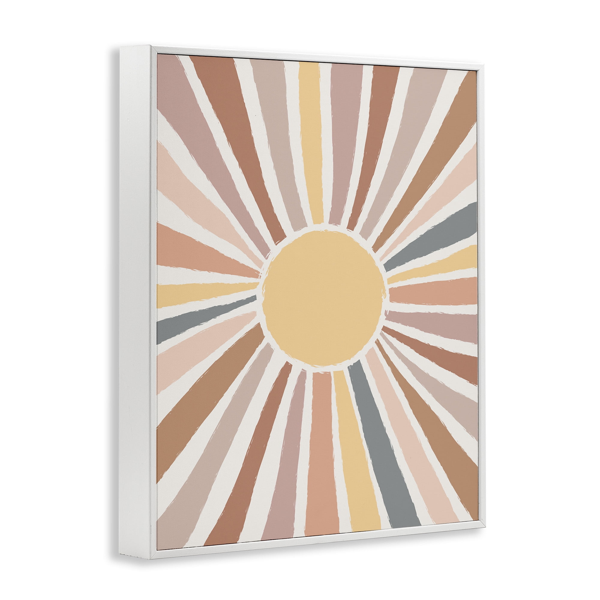 Stupell Industries Southwestern Desert Sun Rays Abstract Painting White Framed Art Print Wall Art, 16 x 20