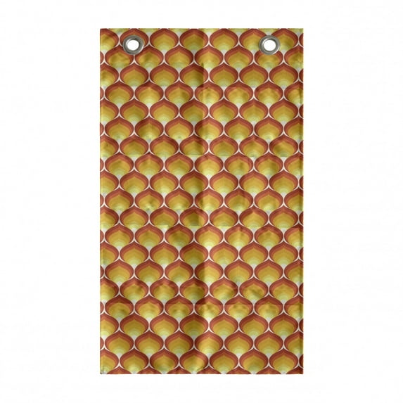 Abstract Hanging Pocket Organizer, Continuous Flaming Art Deco Wall Paper Tangerine Tones Illustration, Printed Polyester Storage Bag with Pockets, 21" x 31", Vermilion Mustard