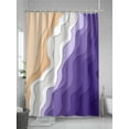 thumbnail image 5 of Fsddascl Purple Coastal Beach Shower Curtain Set - 72" x 78" Washable Bathtub Curtain with 12 Hooks, Modern Gradient Abstract Sea Waves Waterproof Fabric Stall Shower Curtains for Bathroom/Bathtub, 5 of 6