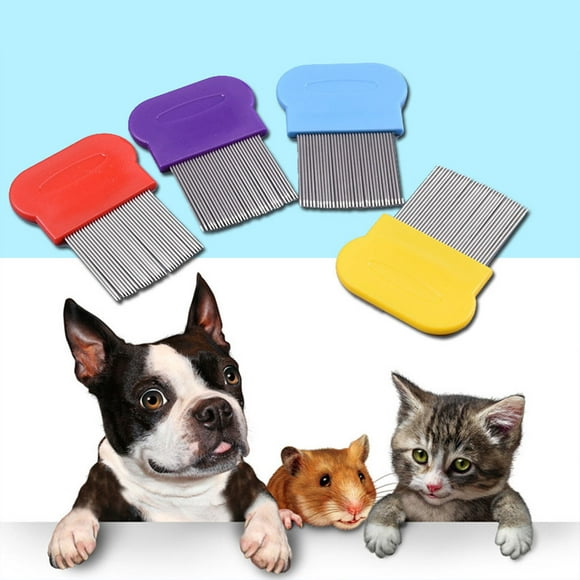 Flea Combs Metal Needle Brush Stainless Deworming Multi-color Deworming Hair Brushes Combing Lice Remover Wear-resistant Puppy Trimmer Green