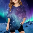 thumbnail image 2 of lnmuld Girls Graphic Print Short Sleeve Tee Shirt, Loose Fit Casual Top for Kids Play & Everyday Wear Size:4-5 Years, 2 of 4