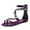 Purple, variant on FSJ Women Classic Round Open Toe Sandals Thin Strap Studded S Metal Chain Flats Ankle Strap Back Zipper Casual Summer Shoes Size 8 Green