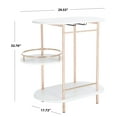 thumbnail image 5 of SAFAVIEH Iva Modern 3 Tier Swivel Bar Table, White/Gold (29.5 in. W x 17.7 in. D x 32.8 in. H), 5 of 11