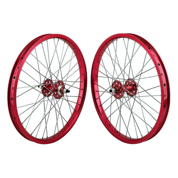 Se Bikes J24SG Wheelset 20in B/O 3/8inx100-110mm FW Rim Brake Clincher Red 36H