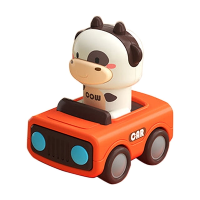 Voiture de Course Orange avec Toupie Rotative et Roues en Caoutchouc pour Enfants