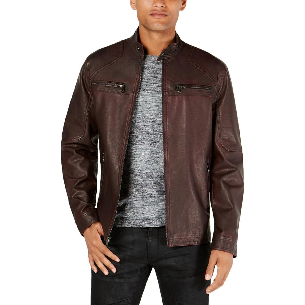 INC INC Mens Big & Tall Faux Leather Lightweight Motorcycle Jacket