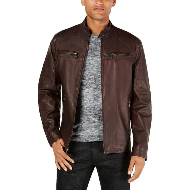 INC INC Mens Big & Tall Faux Leather Lightweight Motorcycle Jacket