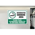 thumbnail image 6 of BTFSigns 8x6 Inches Designated Smoking Area Aluminum Signs Place Extinguished Cigarettes In Container Provided Metal Warning Sign, 6 of 7