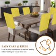 thumbnail image 3 of Yellow Burlap Texture Chair Back Cover for Dining Room Set of 4, Farmhouse Vintage Yellow Removable Kitchen Chair Slipcovers, Washable Seat Protector for Restaurant Party Banquet Wedding Décor, 3 of 9