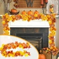 thumbnail image 2 of AYktou 6.6 Ft Fall Maple Leaf Garlands, Thanksgiving Artificial Gradient Maple Leaves Texture Vines Ambiance Hanging Rattan Applicable to Christmas Halloween Decor for Staircase Garden Wall, 2 of 7