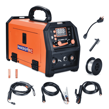 160A MIG Welder,110V/220V Dual Voltage Flux Core Welder Gasless MIG/Lift TIG/Stick 3 in 1 Big LED Digital Display Plastic Welder Portable Welding Machine Inverter Welder
