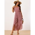 thumbnail image 3 of DARING DIVA Women's Summer Spaghetti Straps Sleeveless V Neck Jumpsuit L Dark Pink, 3 of 6