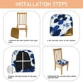 thumbnail image 4 of Blue Pioneer Flower Seat Covers for Dining Room Chairs Set Of 4,Stretch Printed Washable Chair Seat Cover with Elastic Ties and Button,Removable Waterproof Couch Cushion Covers, 4 of 6