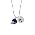 thumbnail image 2 of Delight Jewelry Silvertone Small Purple Football Helmet Silvertone Script Initial Disc - E - Charm Necklace, 20"+3", 2 of 4