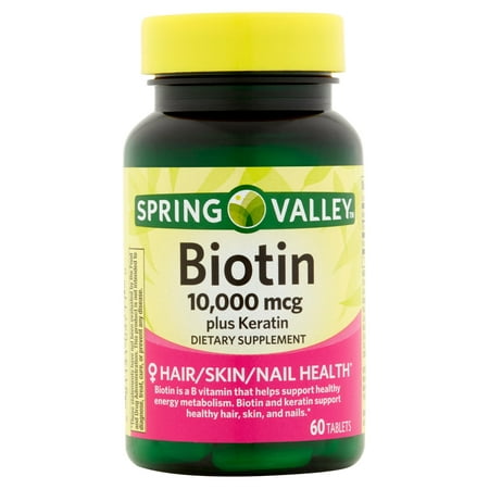 Spring Valley Biotine Comprimés, 10,000mcg, 60 count