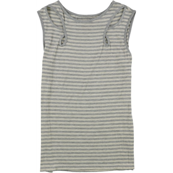 Max Studio London Womens Stripe Cutout Tank Top, Grey, X-Large