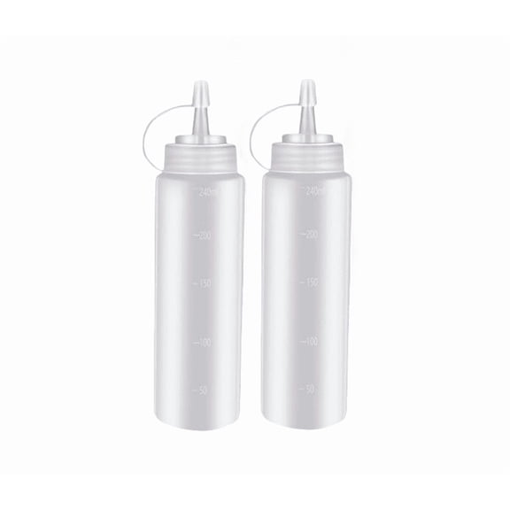 Kawihcie Plastic 8 oz Leak Proof Squeezable Condiment Dispensers