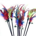 thumbnail image 3 of Cat Teaser Stick Funny 3PCS Fake Feather Cat Wand Toy Kitten Play Toy with Bell, 3 of 10
