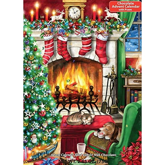 Acogedor calendario de adviento navideño de chocolate de Ver
