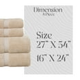 thumbnail image 3 of Home Weavers Elegance Essentials 550GSM 100% Cotton Zero Twist Super Absorbent Bath Towel Set (2 Bath Towel, 2 Hand Towel) - (Set of 4), Linen, 3 of 5