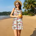 thumbnail image 3 of Logiee Colorful Donuts Print Summer Dresses for Women,Beach Sleeveless Flowy Pocket Tshirt Tank Sundresses,Women's Sleeveless Dress, 3 of 7