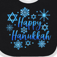 thumbnail image 4 of Inktastic Happy Hanukkah Blue Stars of David and Snowflakes Boys or Girls Baby Bib, 4 of 4