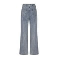thumbnail image 6 of Womens High Waisted Destroyed Wide Leg Denim Pants Retro Hollow Out Ripped Jeans Casual Loose Trousers, 6 of 7