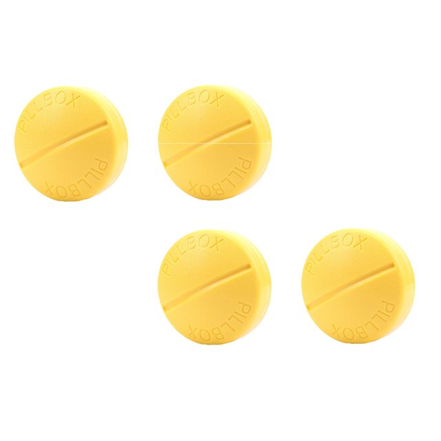 Oleegame 2PC Produce Storage 2PC Convenient Travel Box Four Compartments Medicines Box Dispenser Outdoor Medicines Sealed Storage Box Medicines Box Rack Storage Yellow