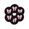 thumbnail image 7 of 15 Inch Round Placemats Set of 6, Valentine's Day Non Slip Heat Insulation PP Table Mats, Pink Bowknot Ribbon on Black Mother's Day Washable Place Mats for Kitchen Dining Party Table Decor, 7 of 7