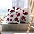 thumbnail image 6 of LALILO Throw Pillow Covers Red Flowers Roses And Leaves Rose Beautiful Cushion Cover 18" x 18", 2 Pack, 6 of 6