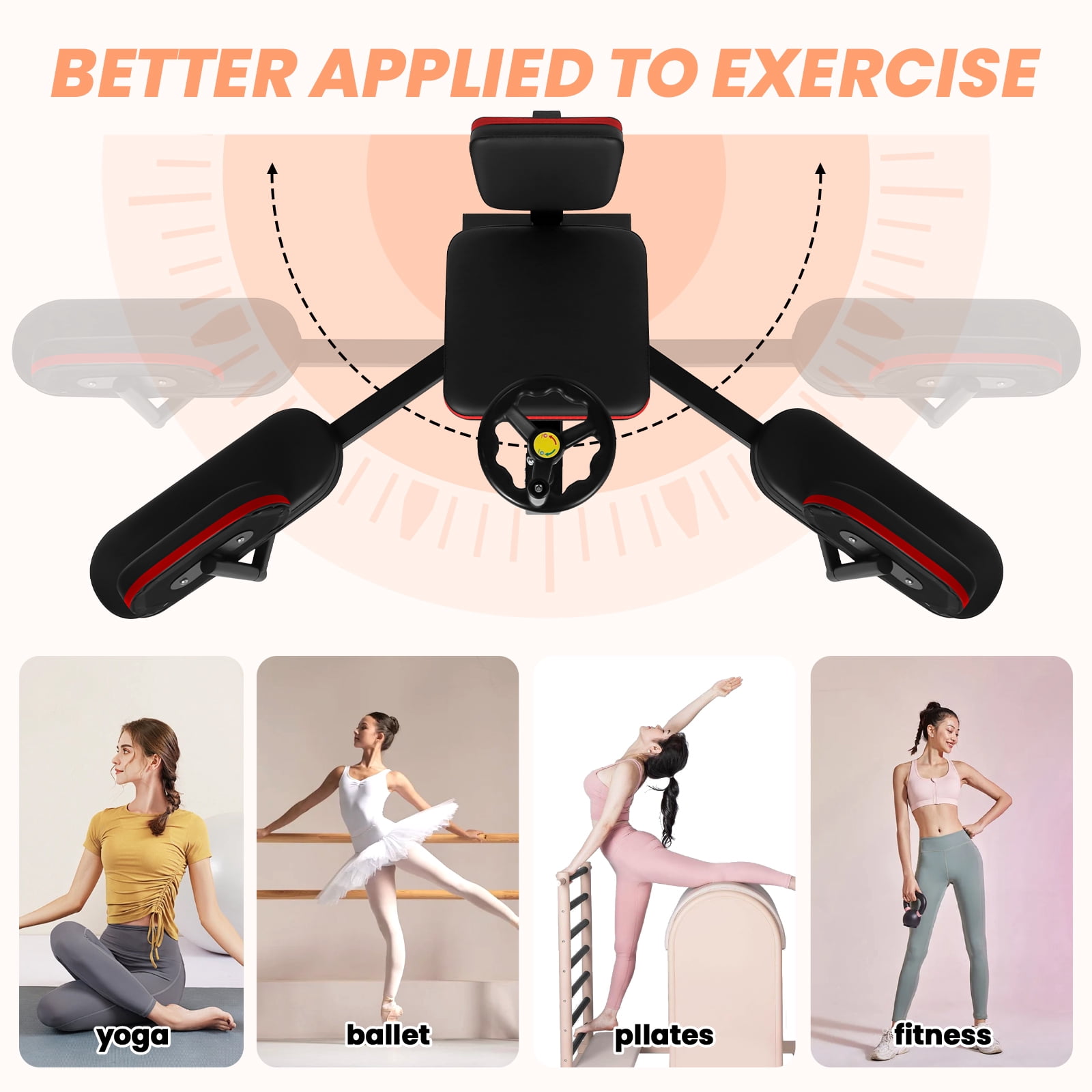 500LBS Leg Stretch Machine,Steel Frame Equipment Splits Machine,Leg Stretching Training Machine with  360°Rotating Hand Wheel, for Yoga, Ballet, Fitness, Splits Training